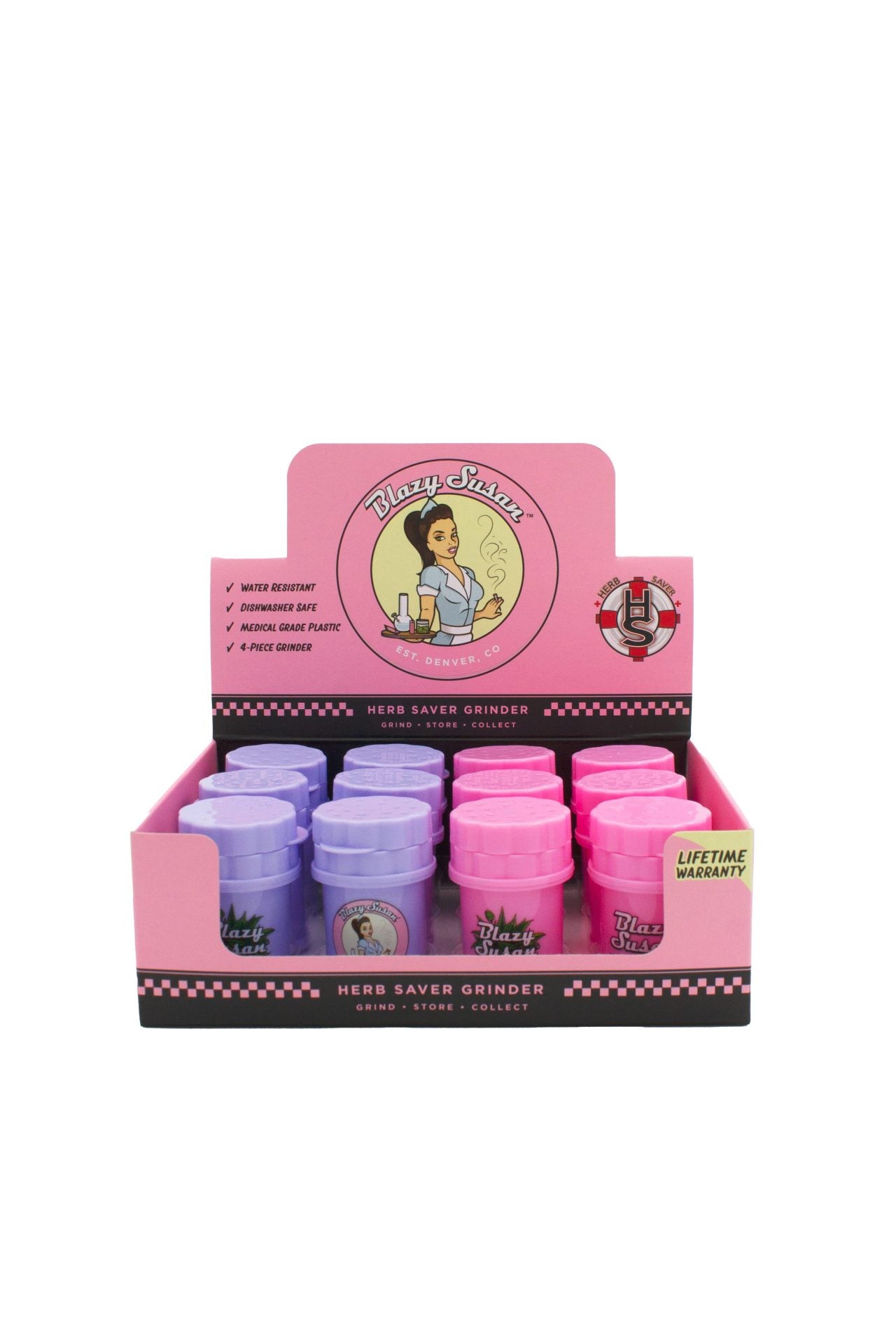 Display Mini Grinders Herb Savers Mixtos 12 Unidades